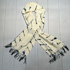 Cashmere scarf hand dyed blue and green